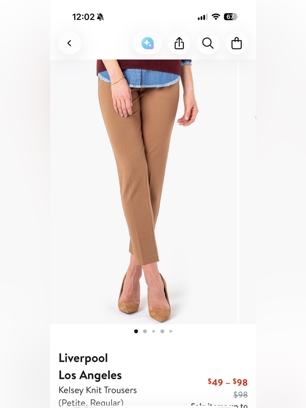 Kelsey Knit Trousers in Camel Size 12P